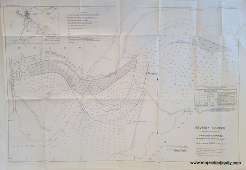 Genuine-Antique-Chart-Beverly-Harbor-Massachusetts-1913-US-Army-Corps-of-Engineers-Maps-Of-Antiquity