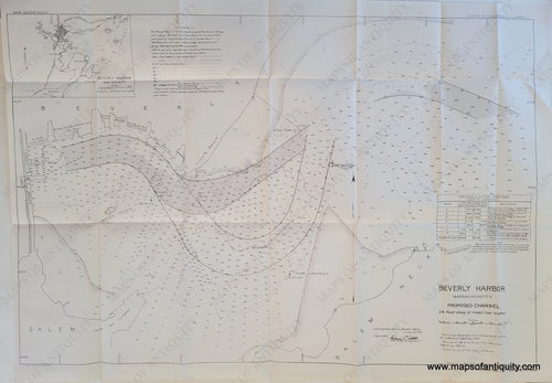 Genuine-Antique-Chart-Beverly-Harbor-Massachusetts-1913-US-Army-Corps-of-Engineers-Maps-Of-Antiquity