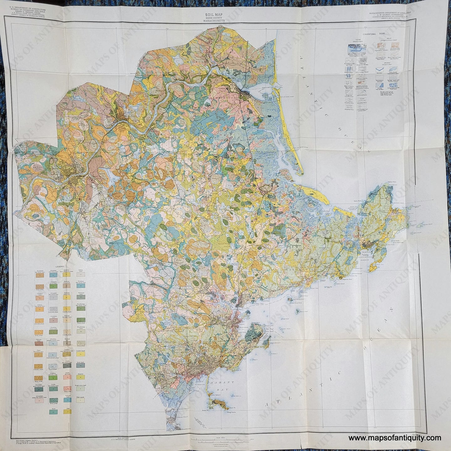 Genuine-Antique-Booklet-with-Maps-Soil-Map-Essex-County-Massachusetts-1925-US-Dept-of-Agriculture-Maps-Of-Antiquity