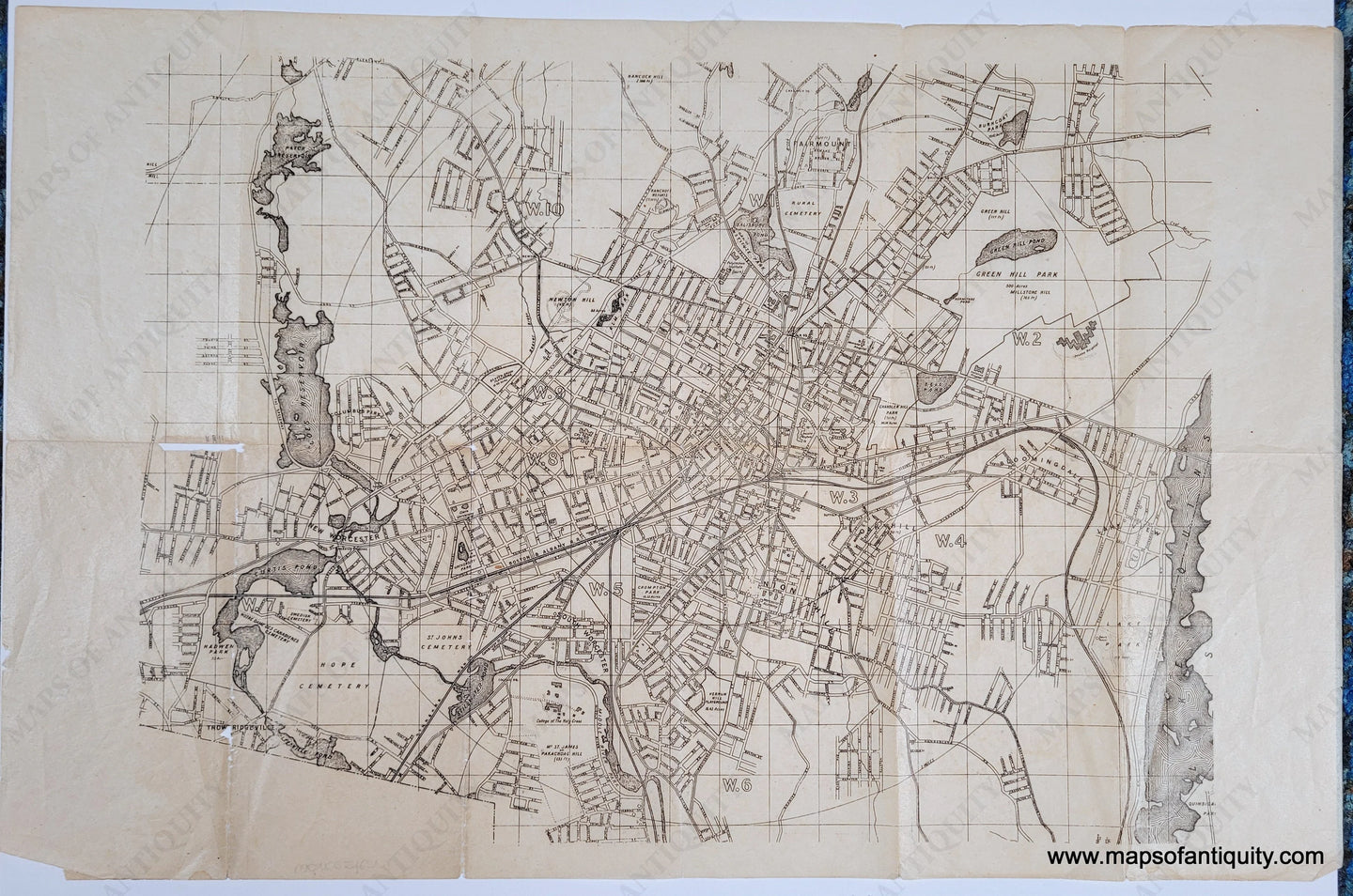 Genuine-Antique-Map-Untitled-map-of-Worcester-MA-1899-circa-unknown-Maps-Of-Antiquity