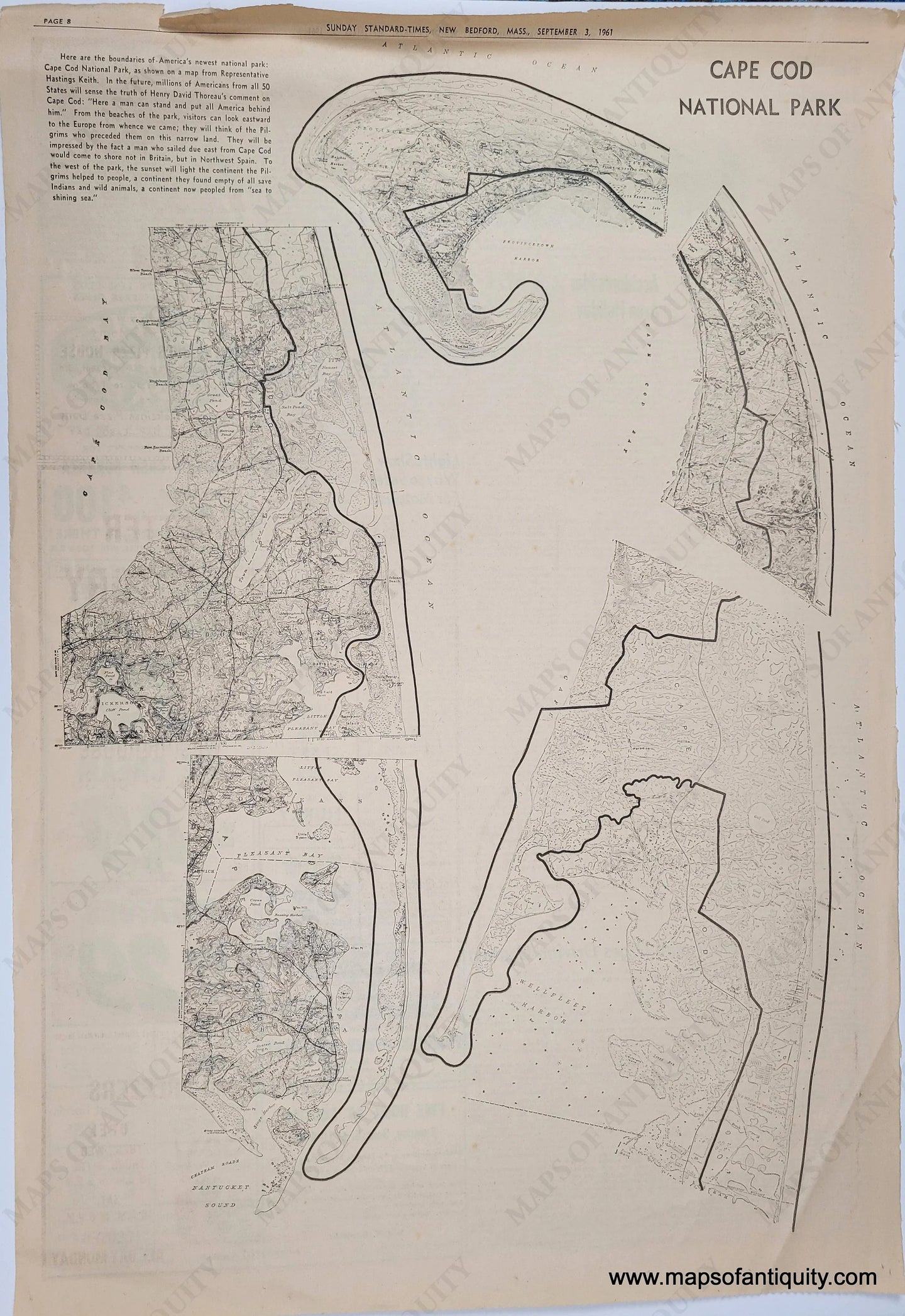 1961 - Cape Cod National Park Vintage Map