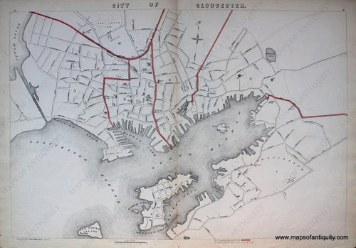 Antique-Printed-Color-Map-City-of-Gloucester-(MA)-Massachusetts-Gloucester-1891-G.-H.-Walker-Maps-Of-Antiquity