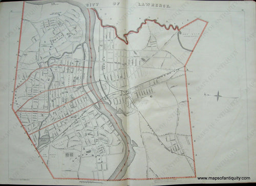 Antique-Printed-Color-Map-City-of-Lawrence-(MA)-Massachusetts-Lawrence-1891-G.-H.-Walker-Maps-Of-Antiquity