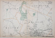 1908 - Part of the (Waltham) Metropolitan District - Antique Map