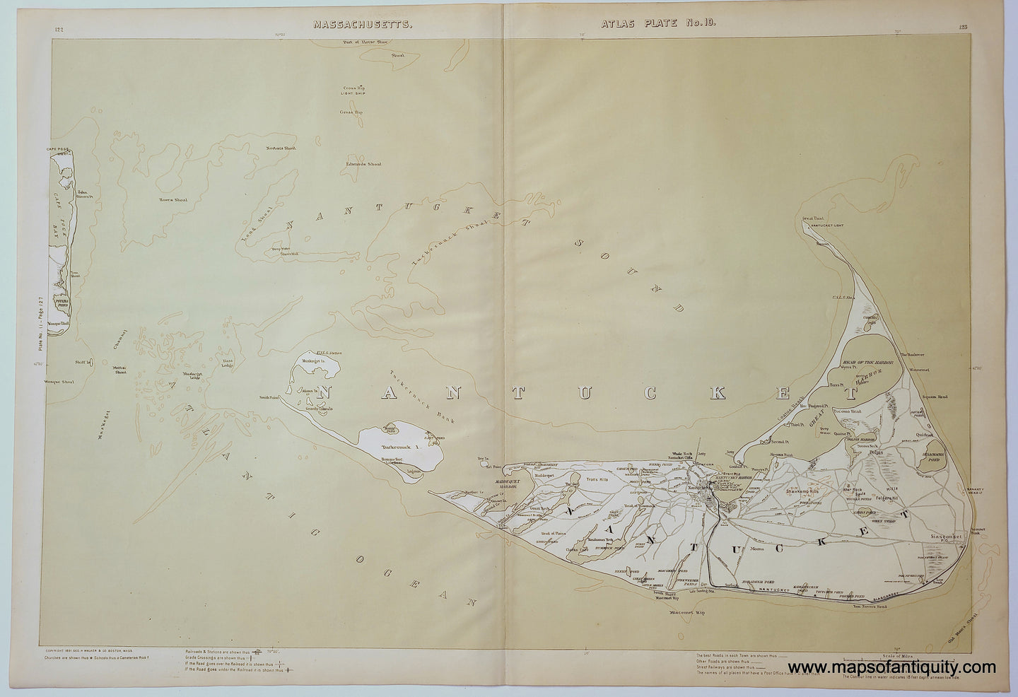 1891 - Nantucket  (MA) - Antique Map