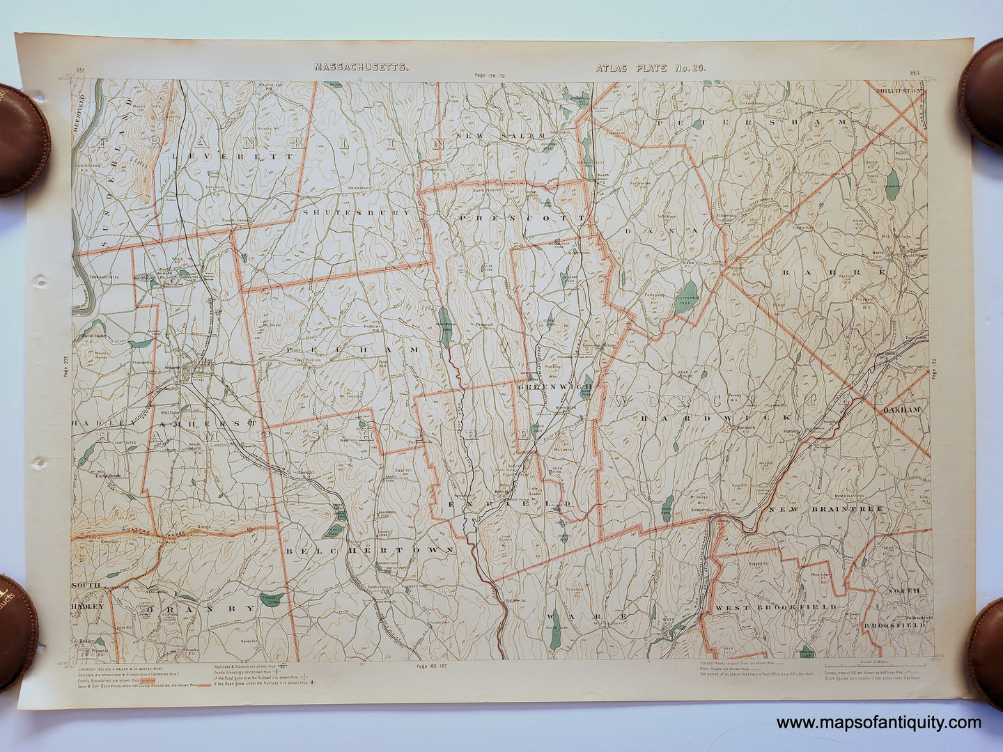 Antique-Printed-Color-Map-Massachusetts-Atlas-Plate-No.-20-US-Massachusetts-Massachusetts-General-1891-G.-H.-Walker-Maps-Of-Antiquity