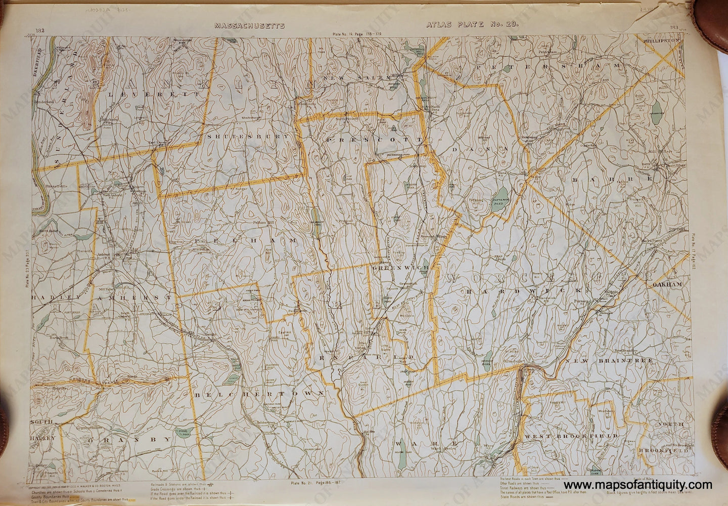 Antique-Printed-Color-Map-Massachusetts-Atlas-Plate-No.-20-US-Massachusetts-Massachusetts-General-1891-G.-H.-Walker-Maps-Of-Antiquity