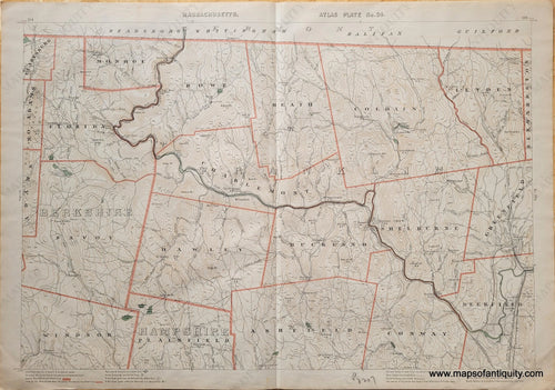 Antique-Printed-Color-Map-Massachusetts-Atlas-Plate-No.-24-Franklin-County-US-Massachusetts-Massachusetts-General-1891-G.-H.-Walker-Maps-Of-Antiquity