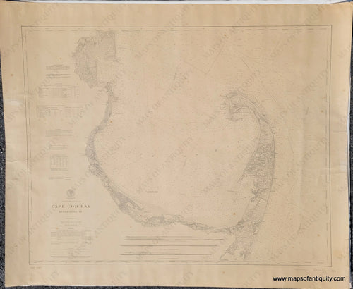 1872/1902 - Cape Cod Bay Massachusetts Coast Chart 110 Antique Genuine Nautical