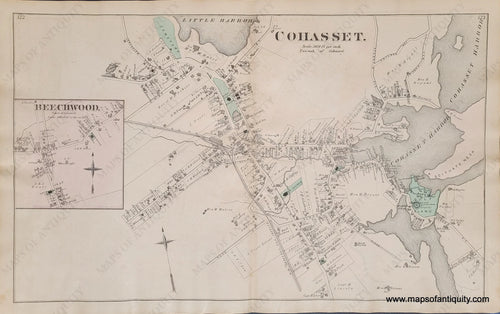 1876 - Cohasset (Double-Sided Page With Town Of Also Dover Bellingham And North Bellingham) (Ma)