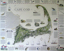 Load image into Gallery viewer, A Geographic Portrait Of Cape Cod Massachusetts - Modern Without Mat Hand-Colored Printed Map
