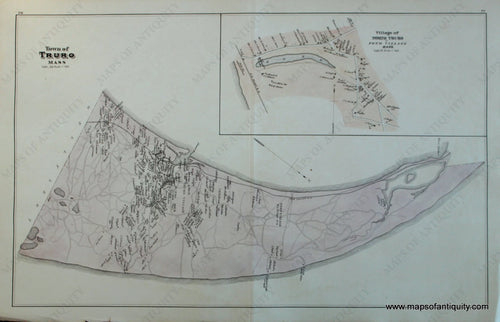 Antique-Hand-Colored-Map-Town-of-Truro-&-Village-of-North-Truro-or-Pond-Village-pp.-76-77-US-Massachusetts-Cape-Cod-and-Islands-1880-Walker-Maps-Of-Antiquity