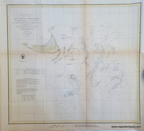 Antique-Map-Preliminary-Sketch-Showing-the-positions-of-Davis's-South-Shoal-and-Other-Dangers-Recently-Discovered-by-the-Coast-Survey-Nautical-Chart-Nantucket-Shoals-Massachusetts-Mass.-Mass-MA-Maps-of-Antiquity-Massachusetts-Maps-of-Antiquity
