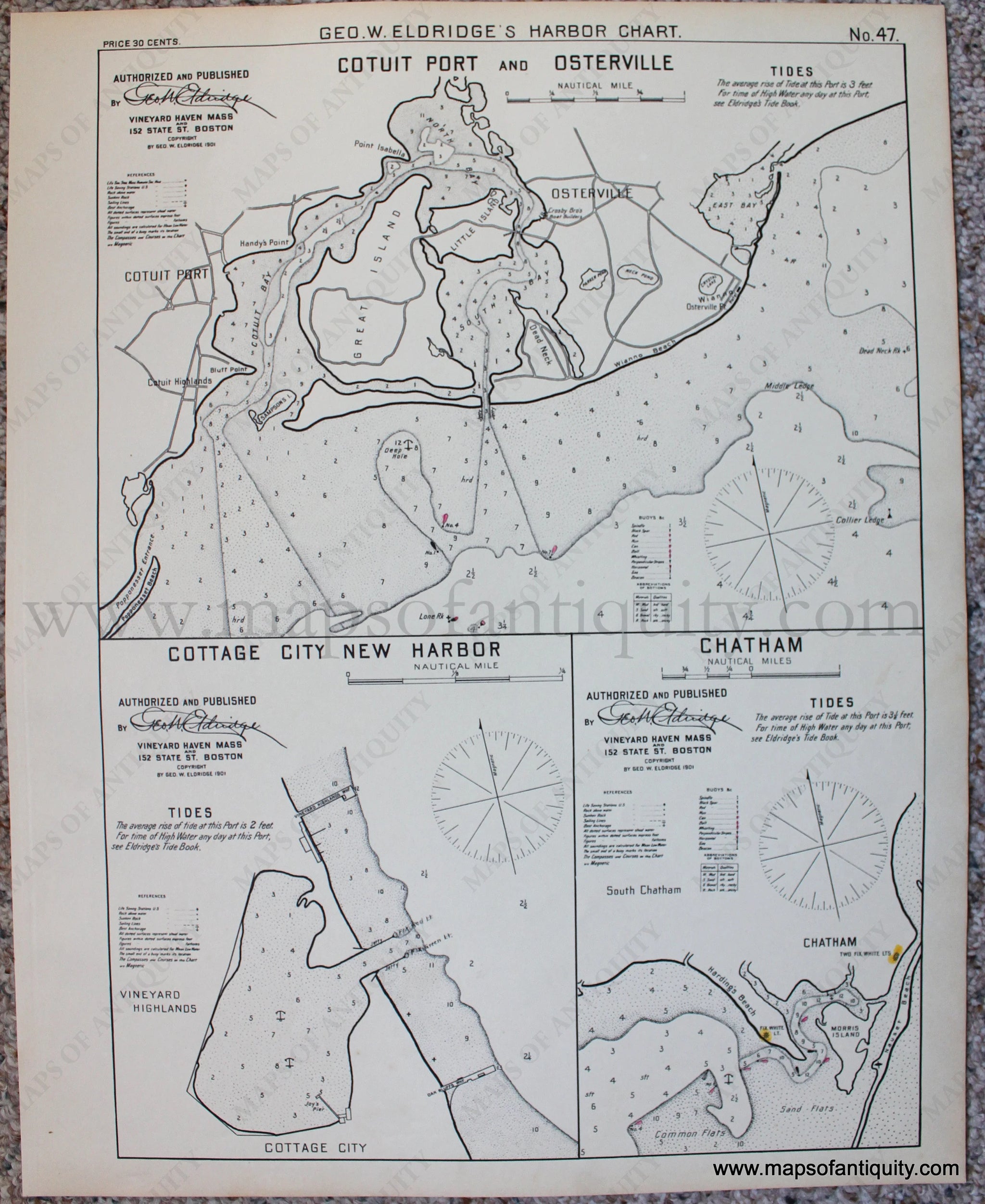 Antique Chatham, Massachusetts 1893 US Geological Survey Topographic Map – Cape Cod, Barnstable County, Brewster, shops Harwich, South Orleans, MA