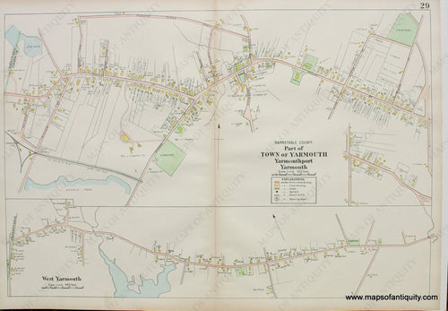 Antique-Hand-Colored-Map-Part-of-Town-of-Yarmouth-Yarmouthport-Yarmouth-West-Yarmouth-(MA)-US-Massachusetts-Cape-Cod-and-Islands-1906-Walker-Maps-Of-Antiquity