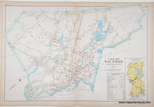 Load image into Gallery viewer, 1895 - City of Taunton, Westerly Part, Bristol Co. Index  (MA) - Antique Map
