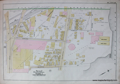 Hand-Colored-Antique-City-Plan-Part-of-Charlestown-Ward-4-City-of-Boston-Boston--1892-G.W.-Bromley-and-Co.-Maps-Of-Antiquity