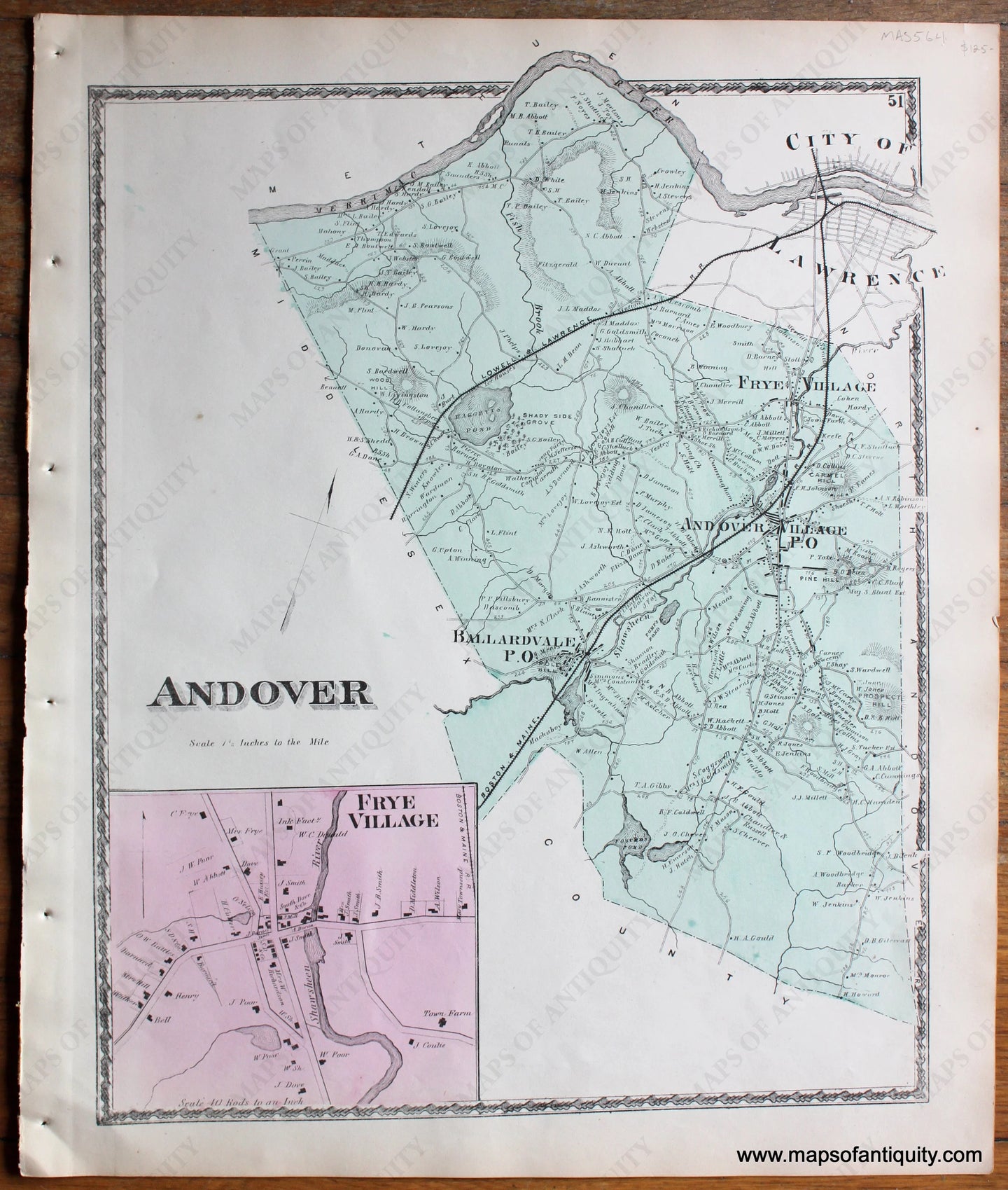 1872 - Andover (MA) - Antique Map – Maps of Antiquity