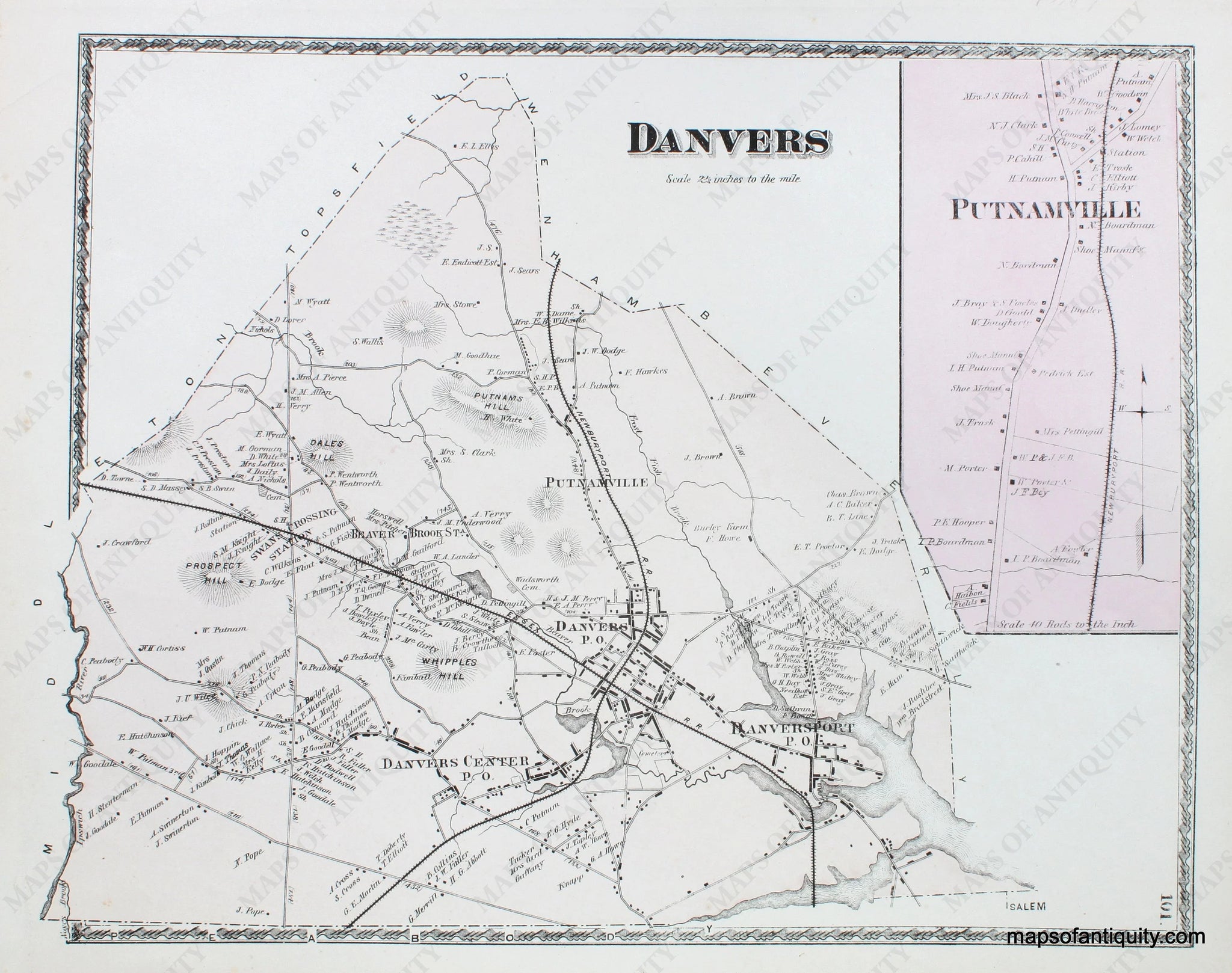 Danvers Map Danvers Massachusetts Map