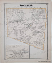 Load image into Gallery viewer, Antique map of Townsend, MA from 1875 in original color tones of orange.
