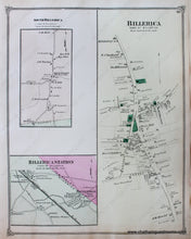 Load image into Gallery viewer, 1875 - Tewksbury And South Billerica On Verso (Ma) Antique Map Genuine Hand-Colored
