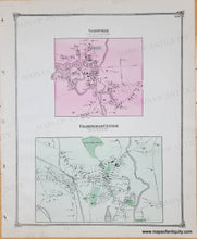 Load image into Gallery viewer, 1875 - Double-sided map: Natick (Town), verso: Saxonville and Framingham center (MA) - Antique Map
