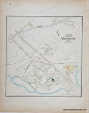 Load image into Gallery viewer, Antique map with original colors of yellow, pink, and green.  Antique-Map-Winchester-(MA)-Massachusetts--1889-Walker-Maps-Of-Antiquity
