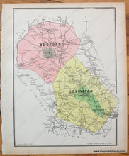 Load image into Gallery viewer, 1889 - Part Of Lexington Verso: Towns Bedford And Antique Map Genuine Color
