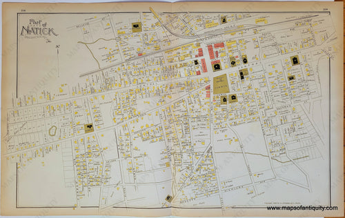 Antique-Hand-Colored-Map-So.-Lincoln/Part-of-Natick/Felchville-(MA)-United-States-Massachusetts-1889-Walker-Maps-Of-Antiquity