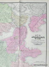 Load image into Gallery viewer, Antique-Hand-Colored-Map-Map-of-Boston-1875-Greater-Boston-Vicinity-Dorchaester-Roxbury-Brookline-Brighton-Cambridge-Charlestown-Somerville-Jamaica-Plain-East-Boston-US-Massachusetts-Towns-and-Cities-1875-Sampson-and-Davenport-Maps-Of-Antiquity
