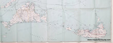 Load image into Gallery viewer, Antique Map of Cape Cod and vicinity on a green-blue background
