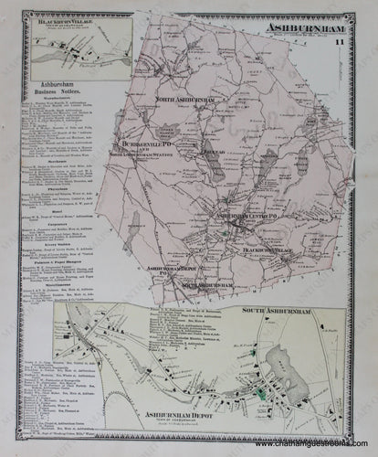 Antique-Hand-Colored-Map-Ashburnham-p.-11-(MA)-Massachusetts-Worcester-County-1870-Beers-Maps-Of-Antiquity