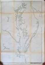 Load image into Gallery viewer, 1855 - Chesapeake Bay Sketch C Section No. Iii Antique Chart Genuine Report
