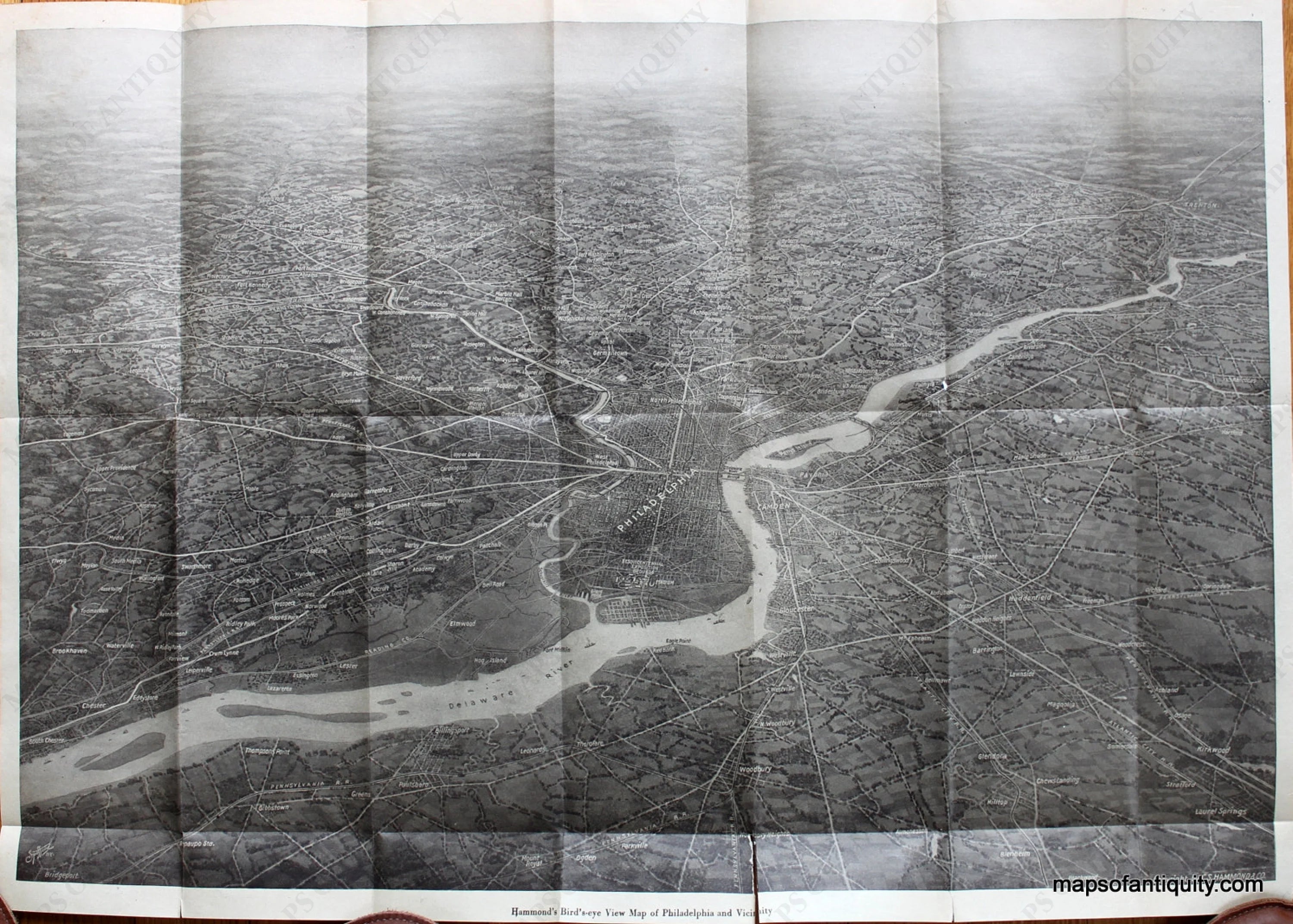 1926 - Hammond's Bird's-Eye View Map of Philadelphia and Vicinity, sho ...