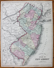 Load image into Gallery viewer, 1884 - County Map Of Pennsylvania Versos: The State New Jersey And Maps Harrisburg Williamsport
