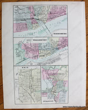 Load image into Gallery viewer, 1884 - County Map Of Pennsylvania Versos: The State New Jersey And Maps Harrisburg Williamsport
