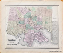 Load image into Gallery viewer, Antique-Hand-Colored-Map-Pennsylvania-Philadelphia-Gray&#39;s-Atlas-City-of-Baltimore-United-States-Maryland-1874-Gray-Maps-Of-Antiquity
