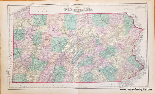 Antique-Hand-Colored-Map-Pennsylvania-Philadelphia-Gray's-Atlas-City-of-Baltimore-United-States-Maryland-1874-Gray-Maps-Of-Antiquity