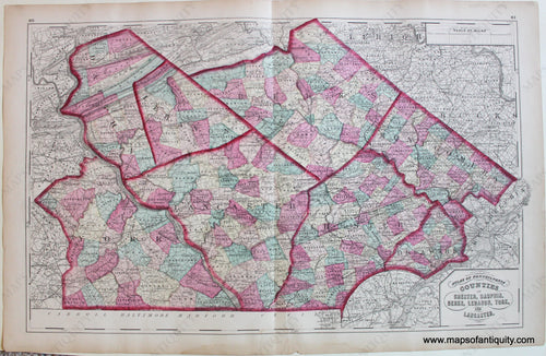 Antique-Map-Counties-Chester-Dauphin-Berks-Lebanon-York-Lancaster-Pennsylvania