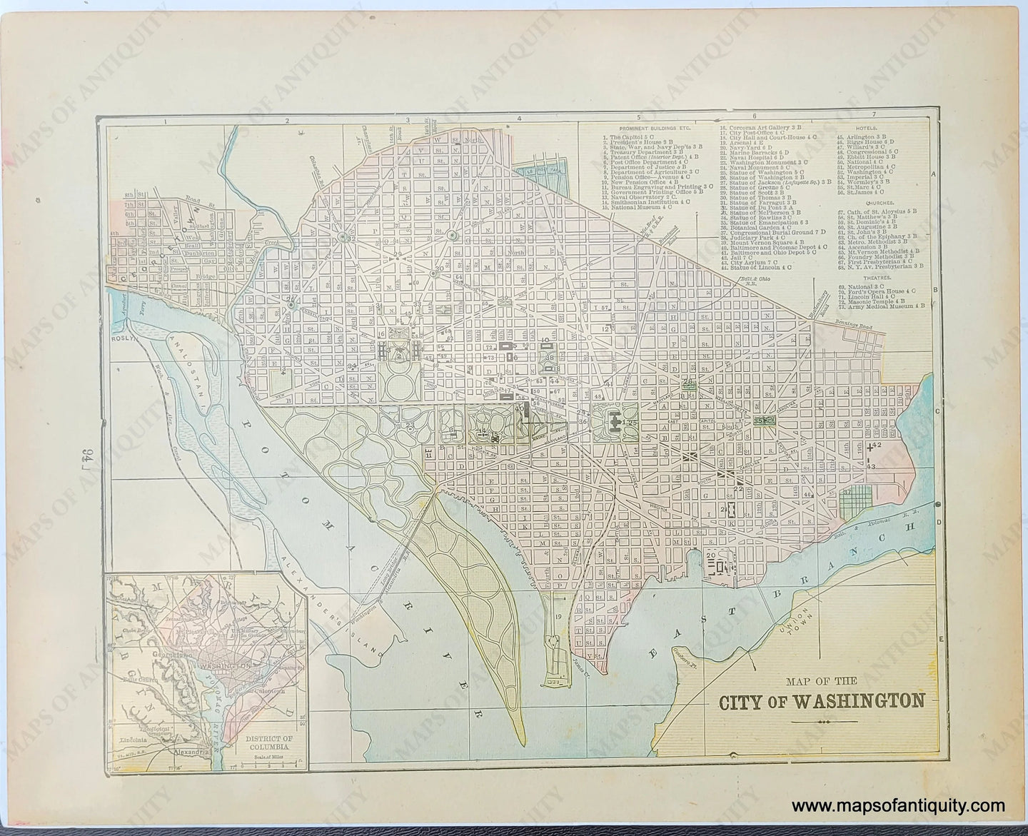 Antique-Map-Washington-DC-district-columbia-Cram-circa-1910