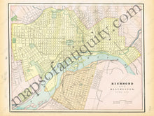 Load image into Gallery viewer, 1894 - Virginia And West Verso: Richmond Manchester (Va) Georgia. Antique Map Genuine Printed-Color
