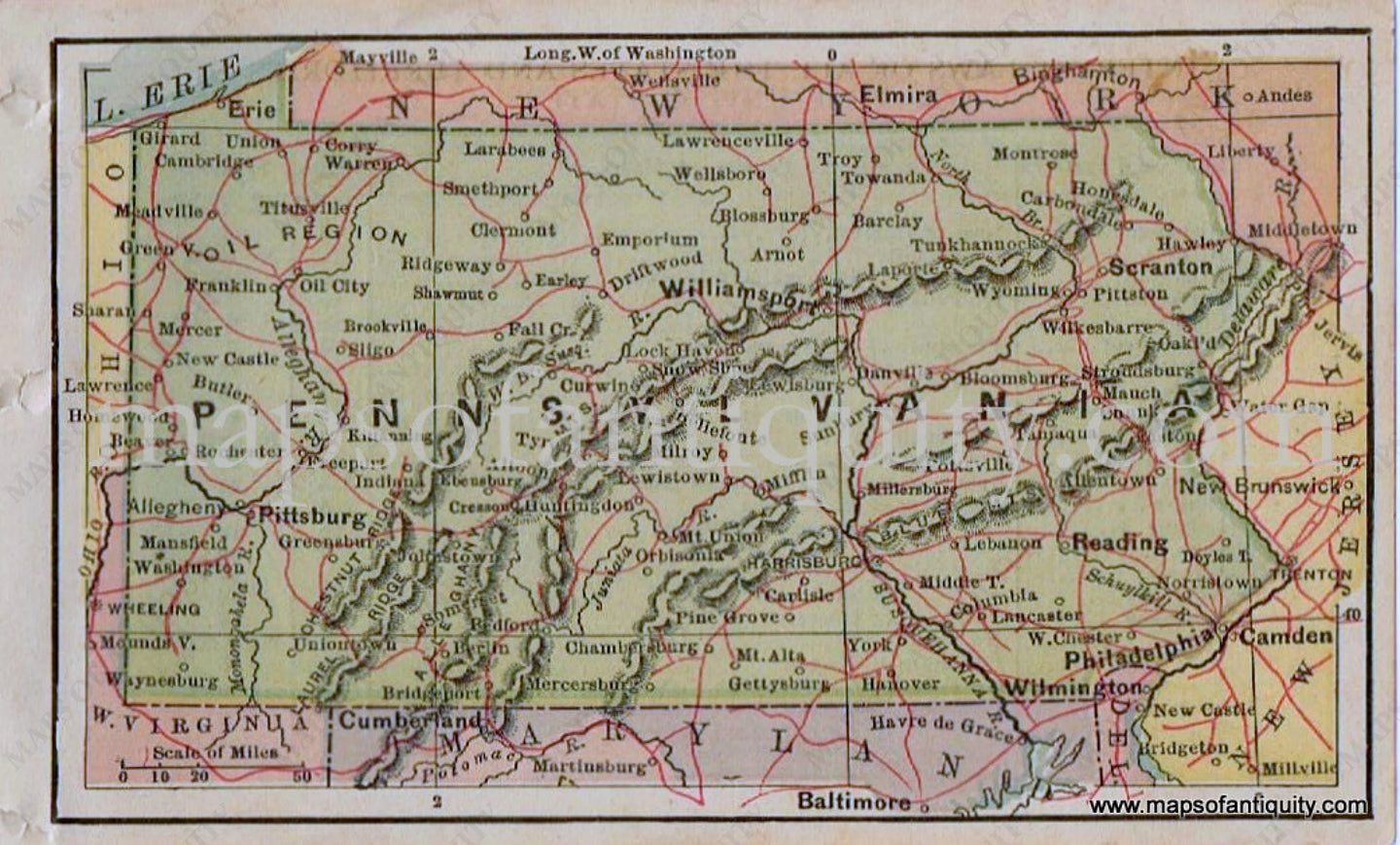 Antique-Map-Miniature-Map-of-Pennsylvania-1880-Bradstreet-1800s-19th-century-maps-of-Antiquity