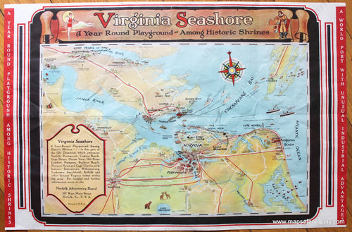 Antique-Map-Virginia-Seashore-A-Year-Round-Playground-Among-Historic-Shrines-Pictorial-Maps-of-Antiquity