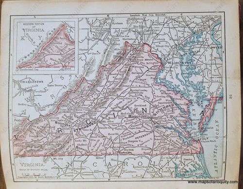 Genuine-Antique-Map-Virginia-1900-Rand-McNally-Maps-Of-Antiquity