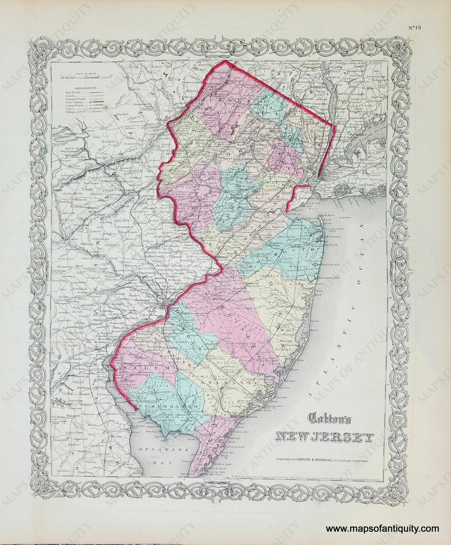 Genuine-Antique-Map-Coltons-New-Jersey-1859-Colton-Maps-Of-Antiquity