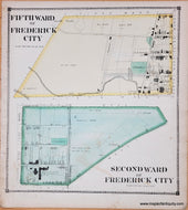 Genuine-Antique-Map-Fifth-Ward-of-Frederick-City-Second-Ward-of-Frederick-City-Maryland--1873-Titus-Maps-Of-Antiquity