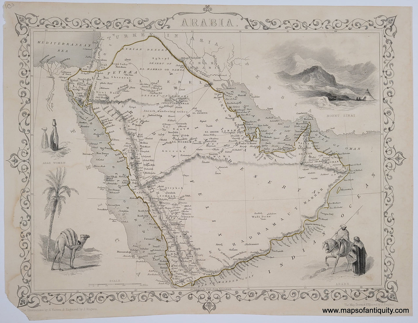 1851 - Arabia - Antique Map