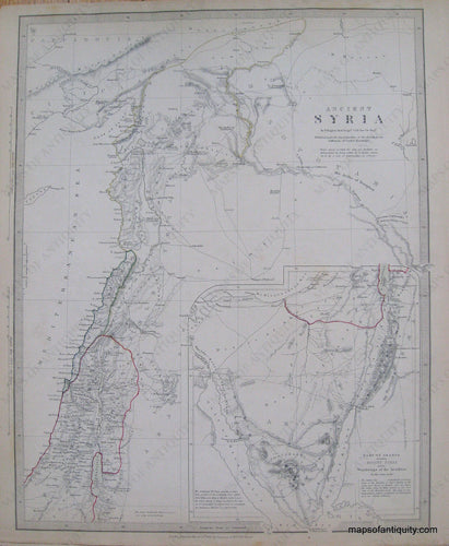 Antique-Hand-Colored-Map-Ancient-Syria-Middle-East-and-Holy-Land--1843-SDUK/-Society-for-the-Diffusion-of-Useful-Knowledge-Maps-Of-Antiquity