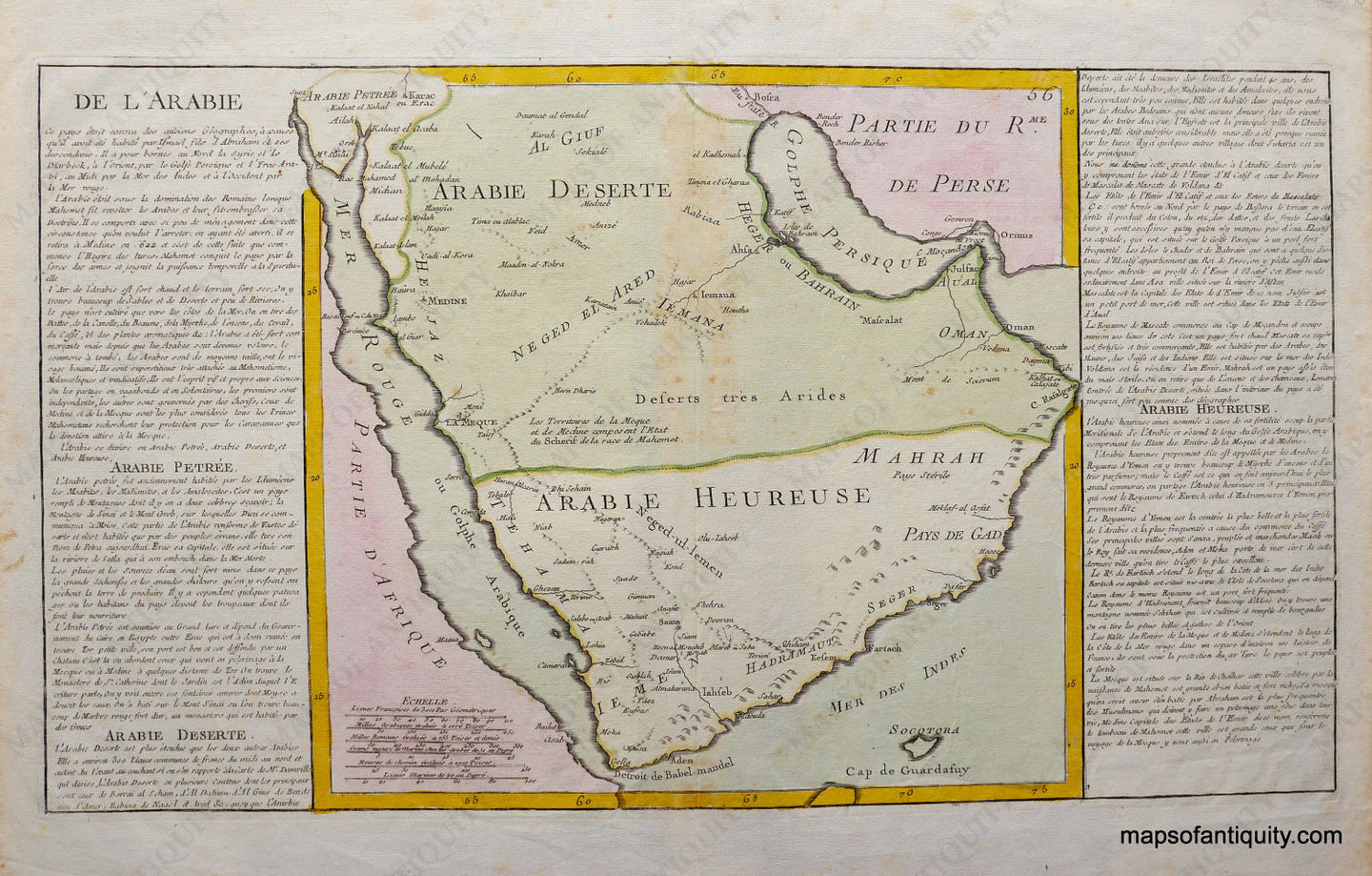 Antique-Hand-Colored-Map-De-L'Arabie-****-Middle-East-and-Holy-Land--1790-Clouet-Maps-Of-Antiquity