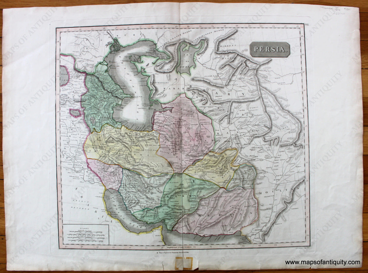 Antique-Hand-Colored-Map-Persia-Middle-East-&-Holy-Land--1814-Thomson-Maps-Of-Antiquity